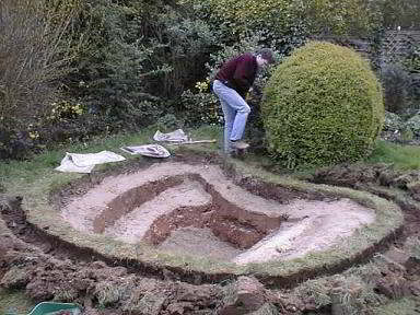 Vijver uitgraven